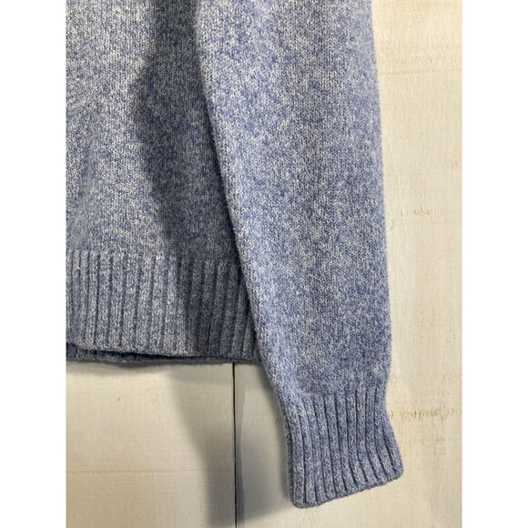 Banana Republic Blue Heathered Chunky Knit Cotton Blend Sweater Size L - Picture 4 of 6
